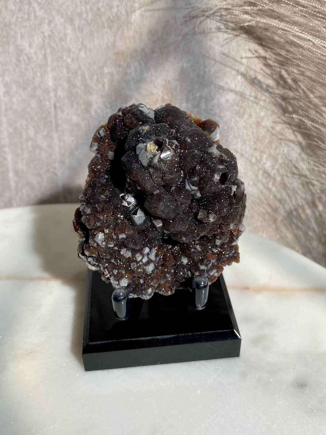 Andradite Garnet with Druzy Quartz B (Honduras)