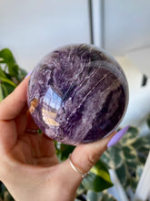 Load image into Gallery viewer, Charoite crystal sphere, charoite stone, charoite gemstone, side
