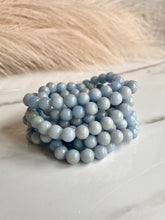 Load image into Gallery viewer, Angelite crystal bracelet, Angelite beaded bracelet, stack
