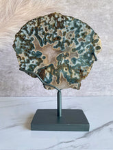 Load image into Gallery viewer, Agate &amp; Quartz Slab with Custom Stand C
