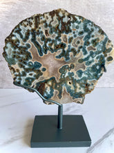 Load image into Gallery viewer, Agate &amp; Quartz Slab with Custom Stand C
