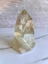 Load image into Gallery viewer, Natural Citrine Crystal Tower, Brazilian Citrine, citrine statement tower, side 
