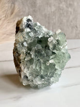 Load image into Gallery viewer, Rare Cuboctohedral Window Fluorite with Calcite Specimen (Large)
