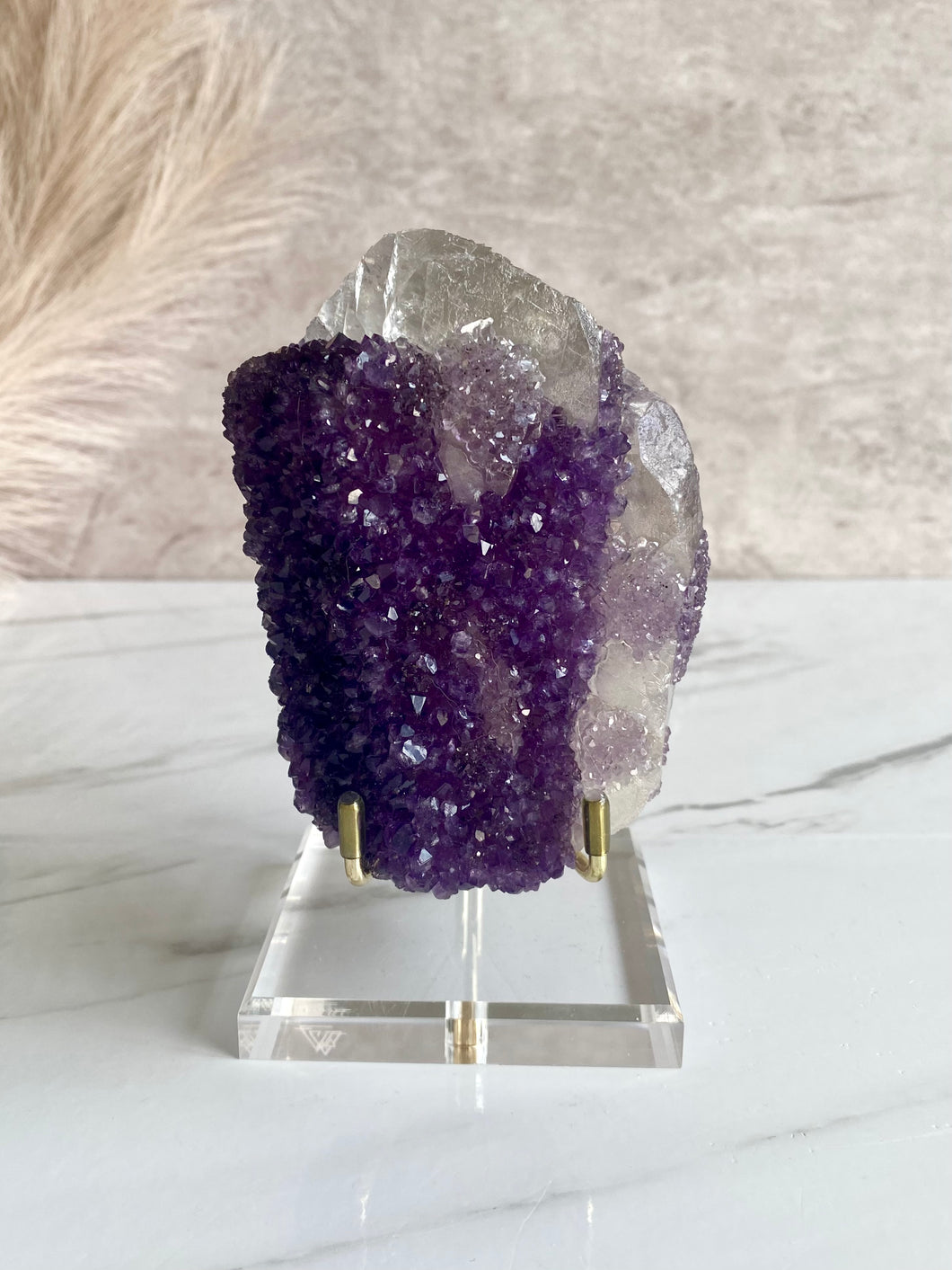 Amethyst over Calcite (L)