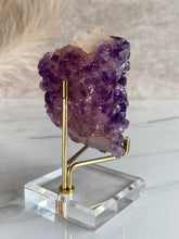 Load image into Gallery viewer, Amethyst on Calcite crystal, back
