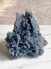 Load image into Gallery viewer, large grape agate crystal, botryoidal chalcedony crystal, purple grape agate specimen, side
