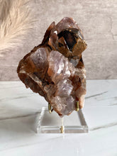 Load image into Gallery viewer, purple calcite crystals, red calcite, chocolate calcite, front
