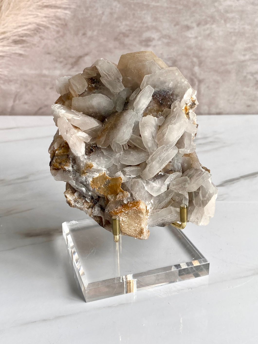 Orange Quartz with Sugar Calcite T (Rare New Find)