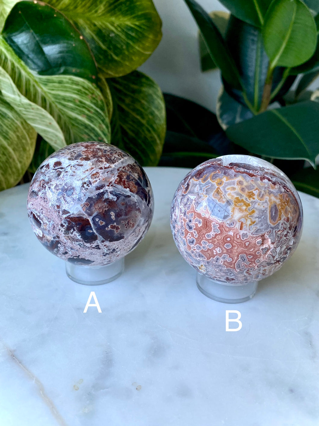 Mexican Pink Lace Agate Spheres (A-F)