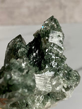 Load image into Gallery viewer, himalayan quartz cluster, chlorite phantom quartz, rutile quartz, macro
