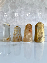 Load image into Gallery viewer, Amphibole quartz tower, yellow, variant abcd front
