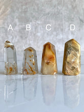 Load image into Gallery viewer, Amphibole quartz tower, yellow, variant abcd back
