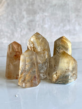 Load image into Gallery viewer, Amphibole quartz tower, yellow, group
