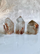 Load image into Gallery viewer, Amphibole quartz tower, red, variant ghi front
