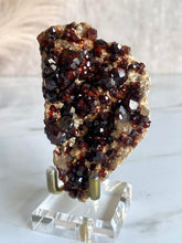 Load image into Gallery viewer, Spessartine garnet and smoky quartz cluster, garnet and smoky quartz,  side 2
