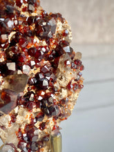 Load image into Gallery viewer, Spessartine garnet and smoky quartz cluster, garnet and smoky quartz, details
