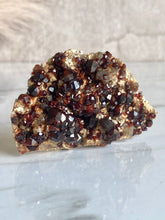 Load image into Gallery viewer, Spessartine garnet and smoky quartz cluster, garnet and smoky quartz,  self standing
