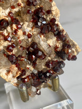 Load image into Gallery viewer, Spessartine garnet and smoky quartz cluster, garnet and smoky quartz, bottom
