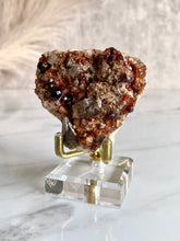 Load image into Gallery viewer, Spessartine garnet and smoky quartz cluster, garnet and smoky quartz, side 2
