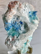 Load image into Gallery viewer, Shattuckite crystal, Shattuckite and Quartz mineral specimen, Shattuckite in Quartz, close up
