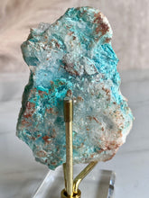 Load image into Gallery viewer, Shattuckite crystal, Shattuckite and Quartz mineral specimen, Shattuckite in Quartz, back
