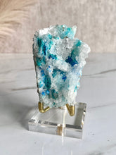 Load image into Gallery viewer, Shattuckite crystal, Shattuckite and Quartz mineral specimen, Shattuckite in Quartz, front
