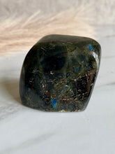 Load image into Gallery viewer, labradorite crystal, labradorite freeform, rainbow labradorite, back
