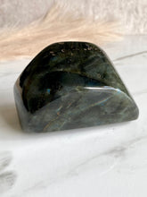 Load image into Gallery viewer, labradorite crystal, labradorite freeform, rainbow labradorite, back
