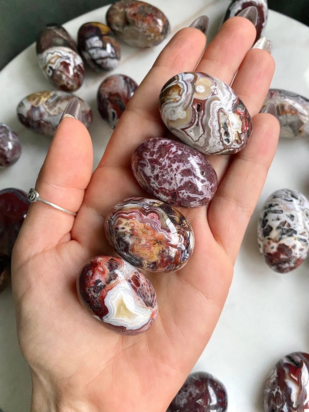 Mexican Red Lace Agate Tumbles