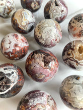 Load image into Gallery viewer, Mexican Red Lace Agate Spheres (A-H)
