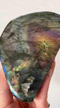 Load and play video in Gallery viewer, labradorite crystal, labradorite freeform, rainbow labradorite, video
