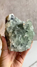 Load and play video in Gallery viewer, Rare Cuboctohedral Window Fluorite with Calcite Specimen (Large)
