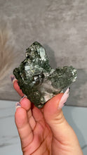 Load and play video in Gallery viewer, himalayan quartz cluster, chlorite phantom quartz, rutile quartz, video
