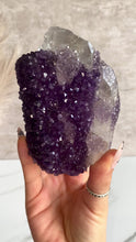 Load and play video in Gallery viewer, Amethyst over Calcite (L)
