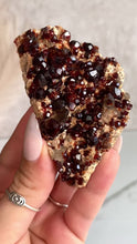 Load and play video in Gallery viewer, Spessartine garnet and smoky quartz cluster, garnet and smoky quartz,  video
